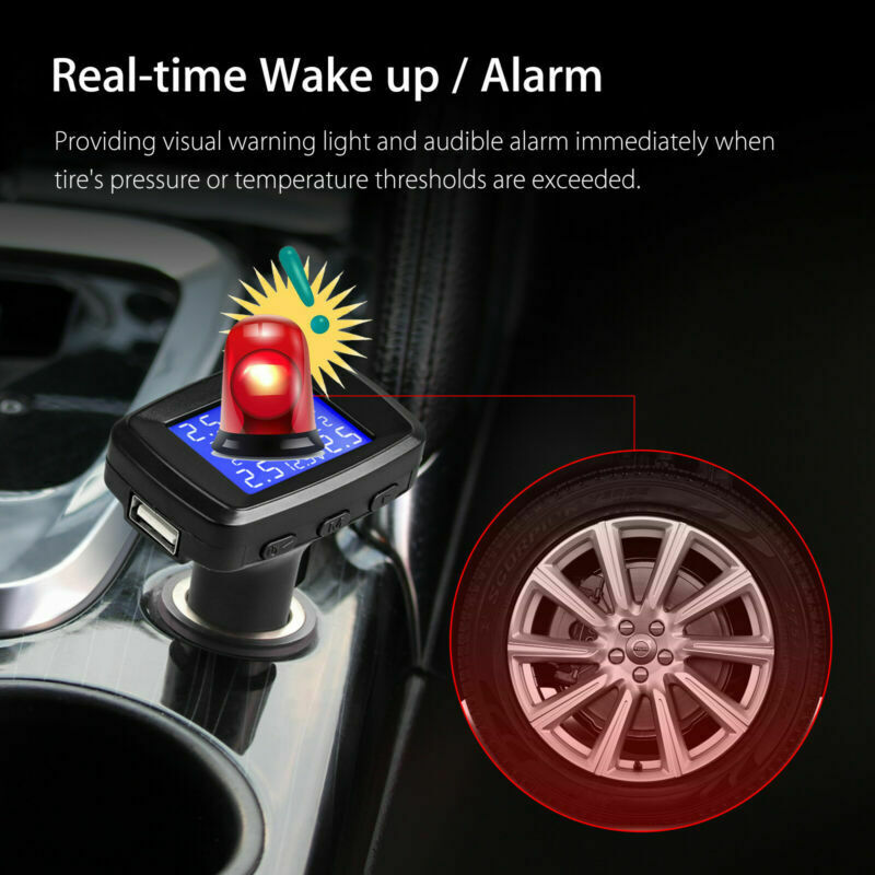 Car Wireless LCD Screen Car TPMS Tire Pressure Monitoring System with 4 Sensor