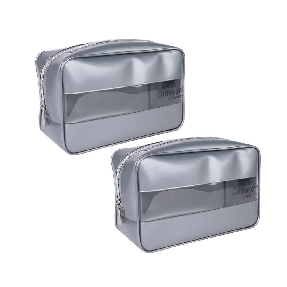 2PC Transparent Travel Cosmetic Bag Make Up Pouch Airline Kits Bag for Women&Men