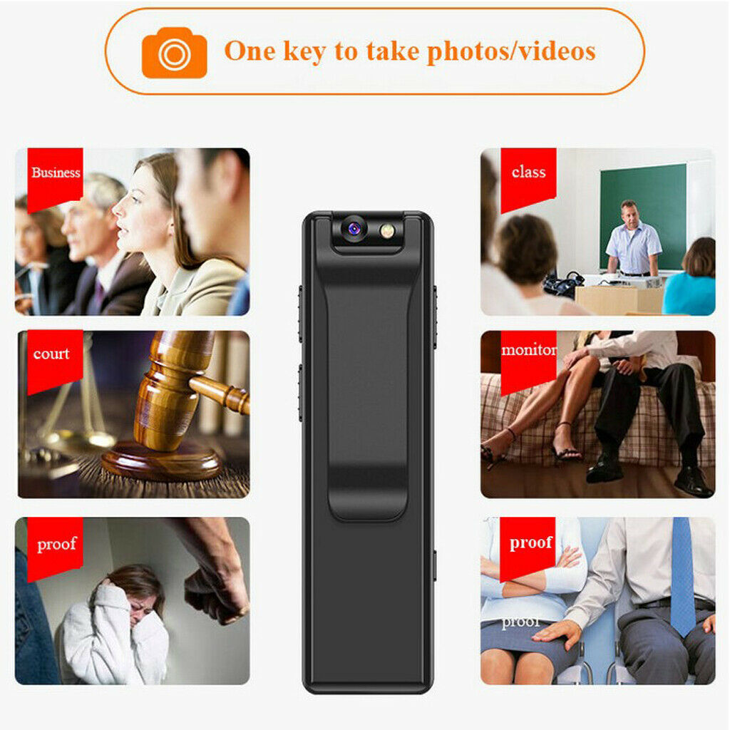 Mini Body Camera Camcorder Video Recorder HD 1080P Night Vision Small Black