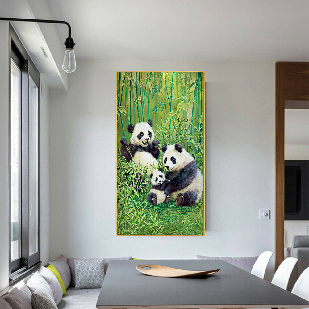 Cute Panda 5D DIY Full Round Drill Diamond Painting Mosaic Decor Beadwork  @