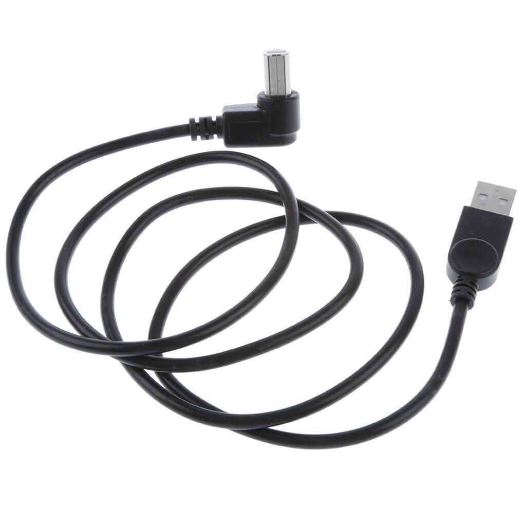 90° Left Angle Printer Cable USB2.0 Male Plug to Type B Scanner Adapter