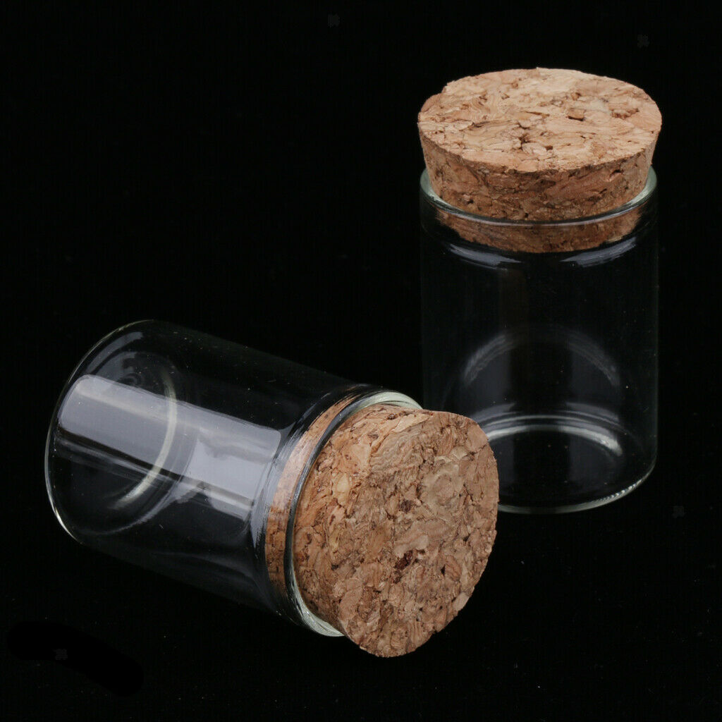 Pack of 60 5+10+15ML Message Lucky Wishing  Cork Glass Vials DIY Necklace