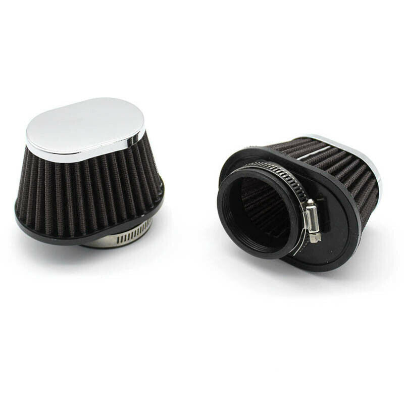 55mm Motorcycle Air Filter ATV Carburetor Pod Cleaner Oval Intake Tube Universal