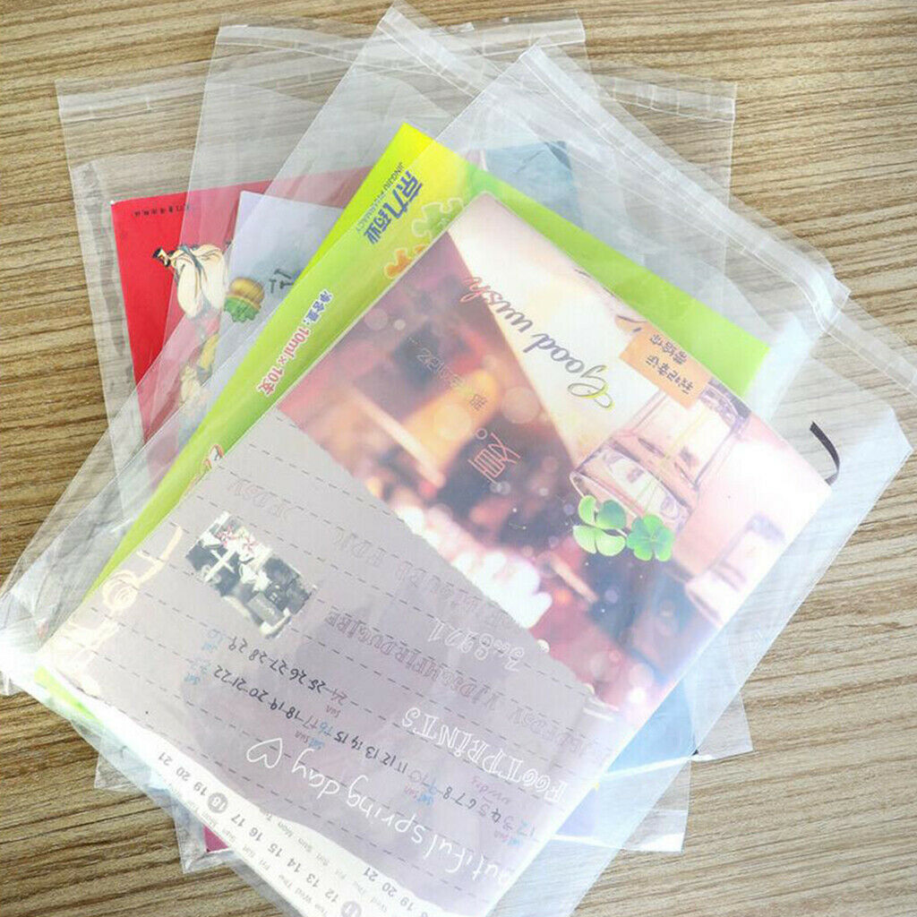 100pcs Transparent Opp Bag Plastic Bags Self Adhesive Seal  22x34cm Thicker