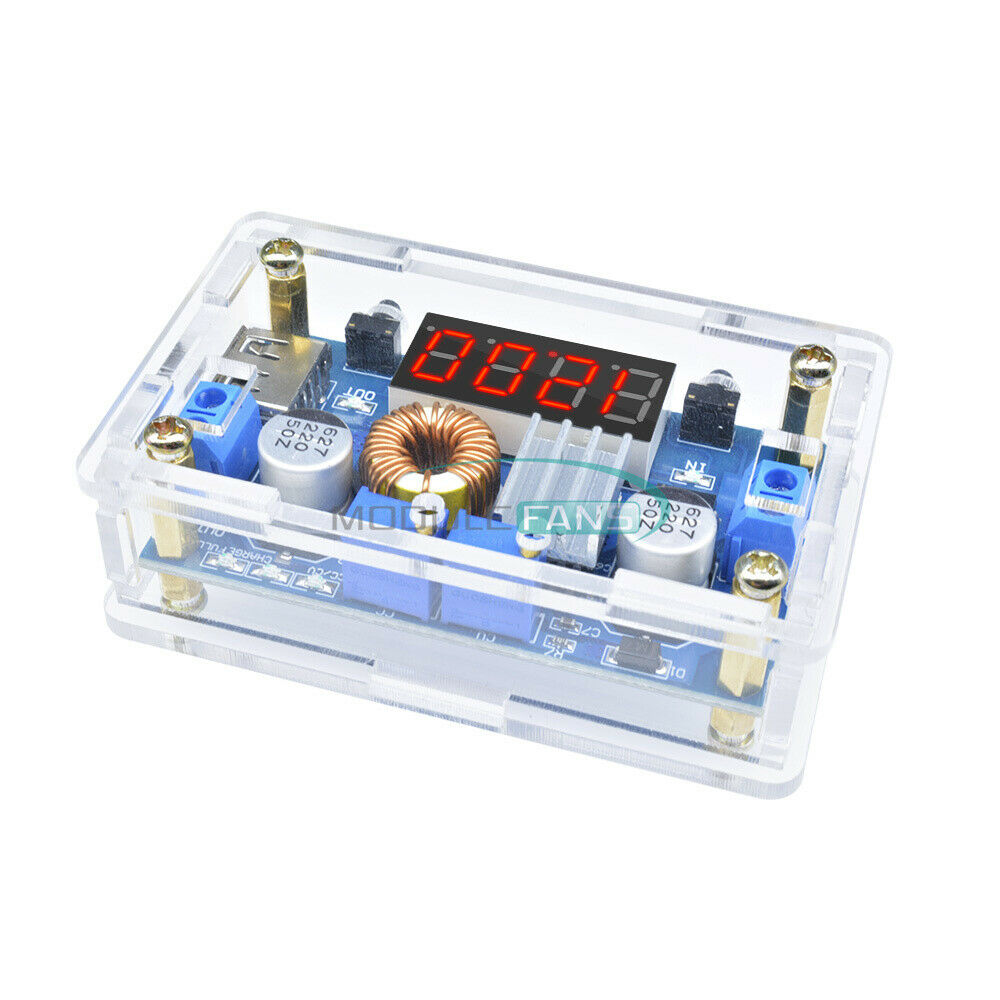 USB Voltmeter LED Drive 5A CC/CV Step down Lithium Charger Power Module w/ CASE