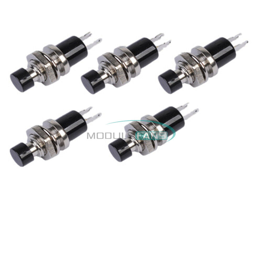 5PCS Mini Push Button Momentary N/O Switch PBS-110 OFF-ON Black