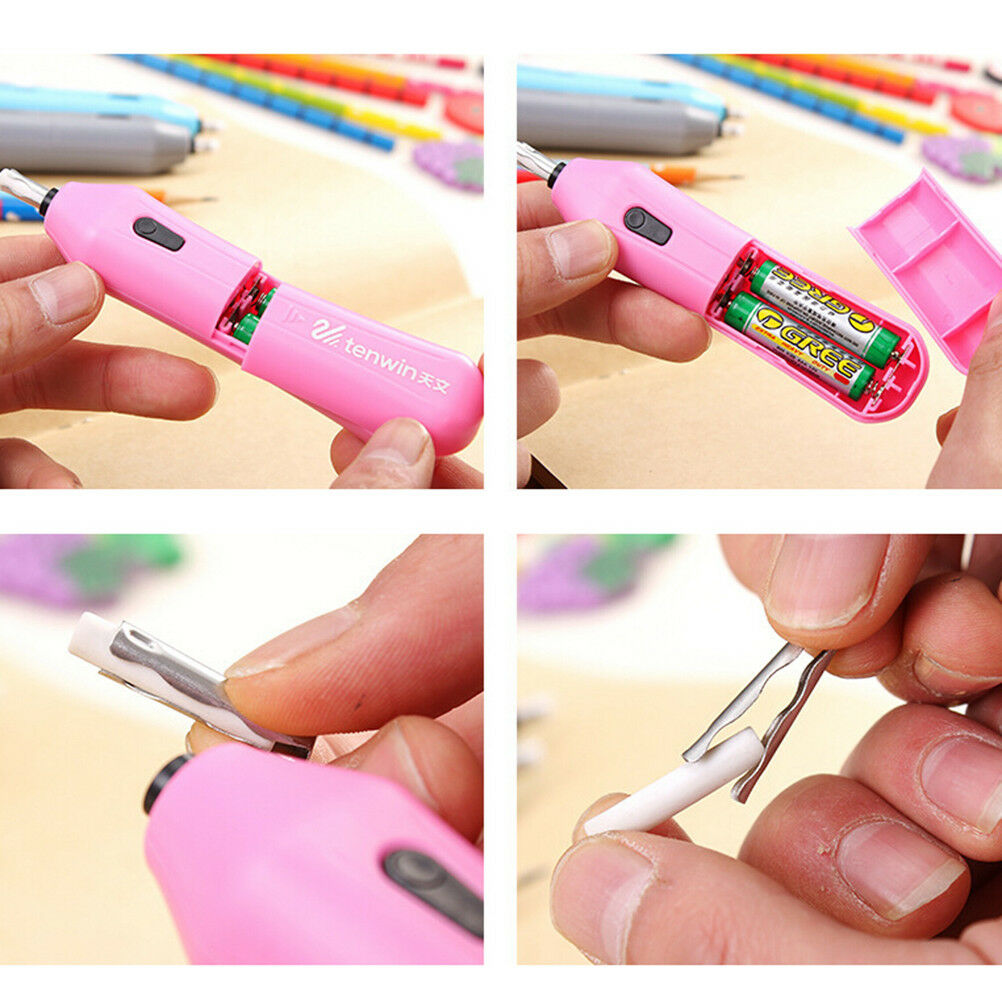 Electric Eraser Refill.Pencil Erasers Kids Mini Rubber School Office Supp.l8