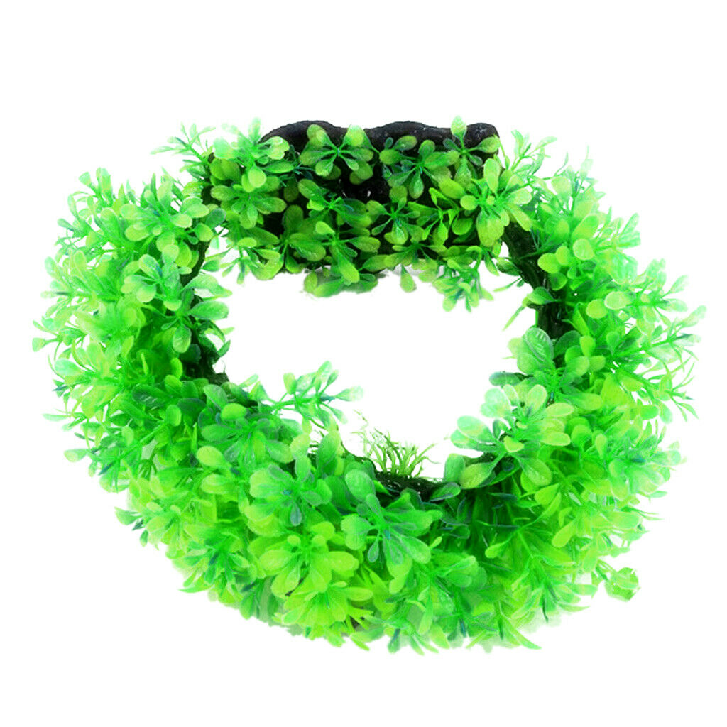 Plastic Archway Tree Artificial Plants Weeds Aquarium Fish Tank Decor Green