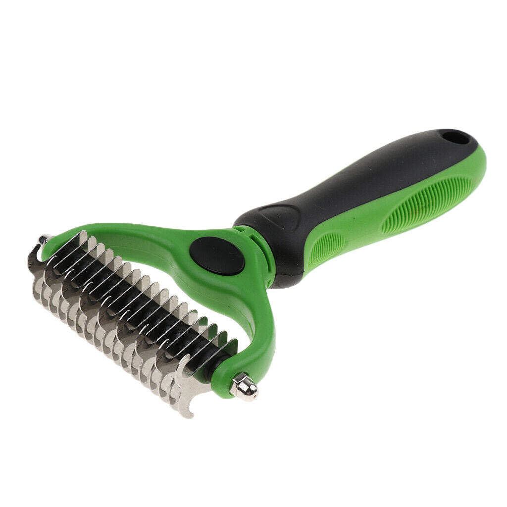 Pet Cat Dog Grooming Tool Hair Knot Rake Removal Brush Double-Side Fur Comb