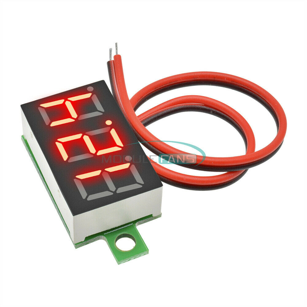 Red Mini LED Panel Voltage Meter 3-Digital Adjustment Voltmeter DC 4V - 30 V