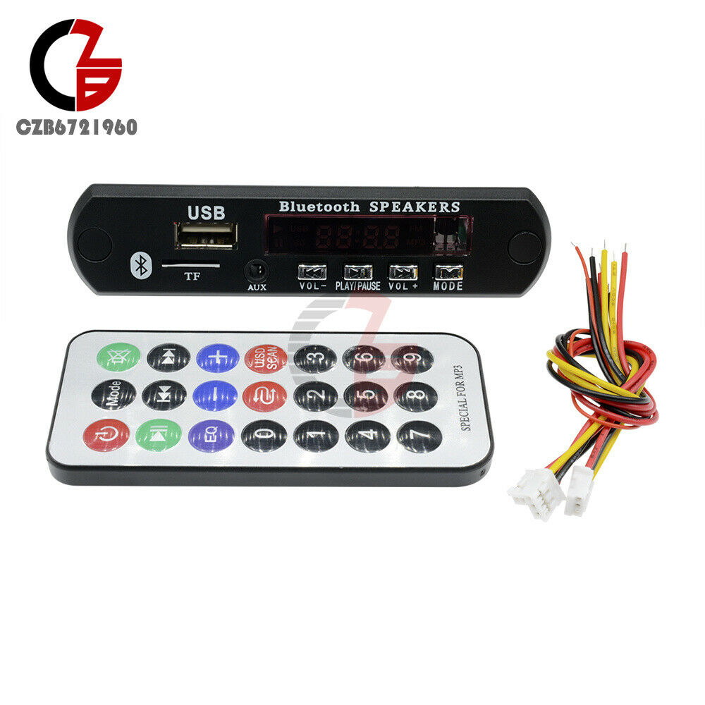 New Bluetooth Car MP3 WMA Decoder Board with Remote Control AUX TF USB FM Radio