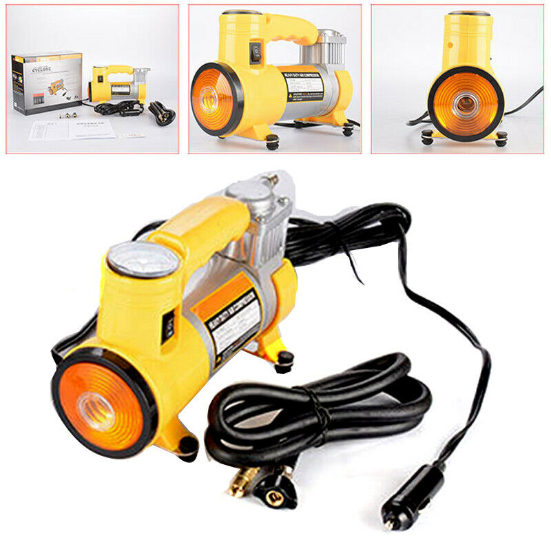 150PSI Metal Car Air Pump Inflator Lamp With Light Tire Pressure Gauge Tire Pump