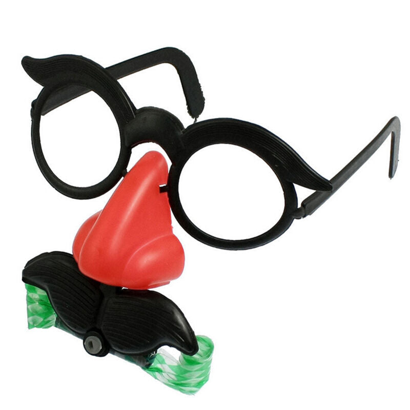 Clown Glasses Costume Ball RoundBDrame Red Nose Whistle Mustac.l8