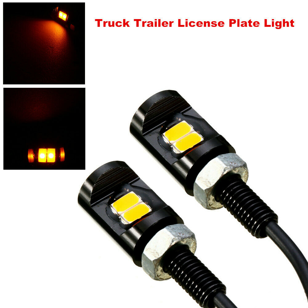 2x 2LED Truck Trailer License Plate Tag Light Brake Reversing Lamp Waterproof