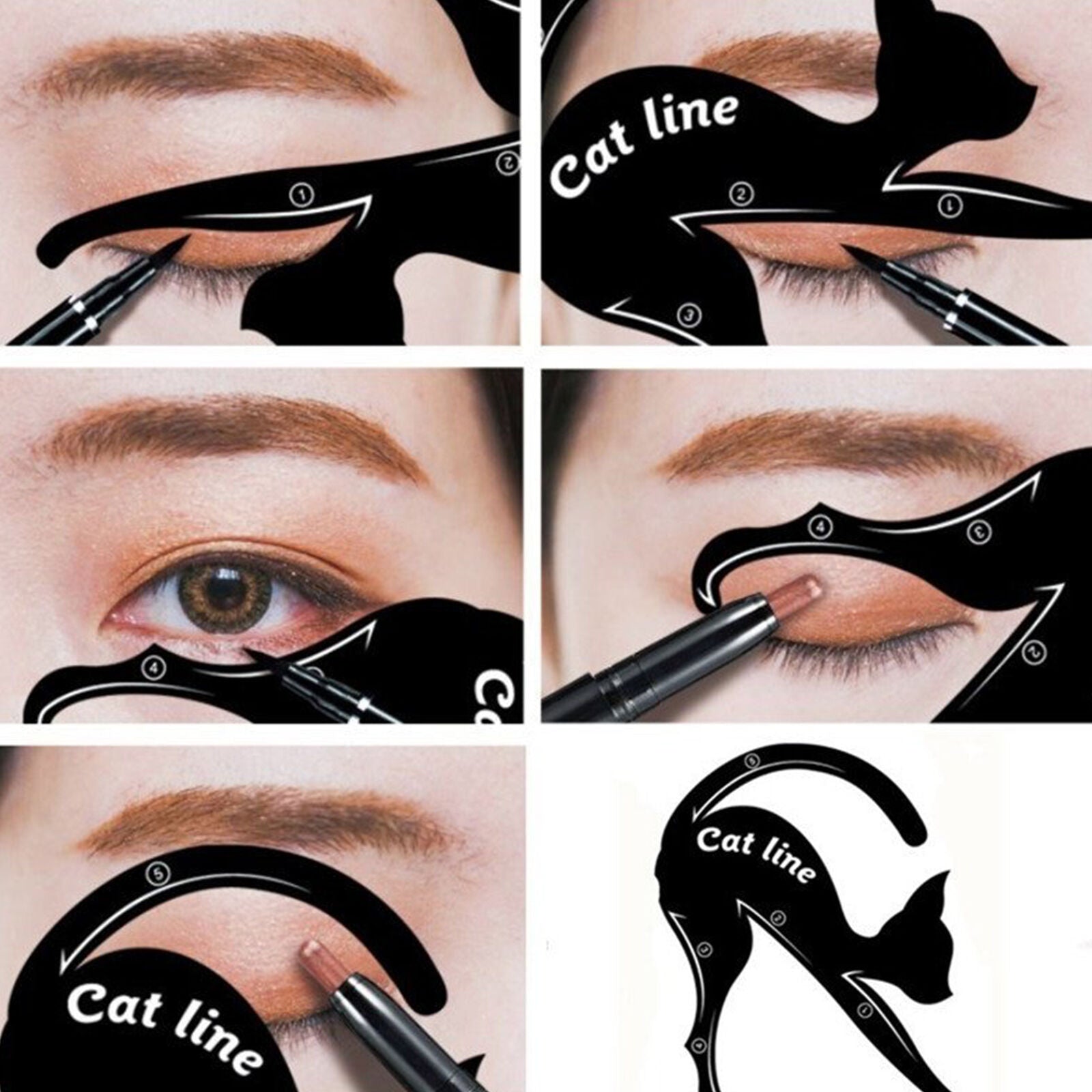 Template Shaper Makeup Beauty Tools 1 Pair Eyeliner Stencil Models Cat Eye Line