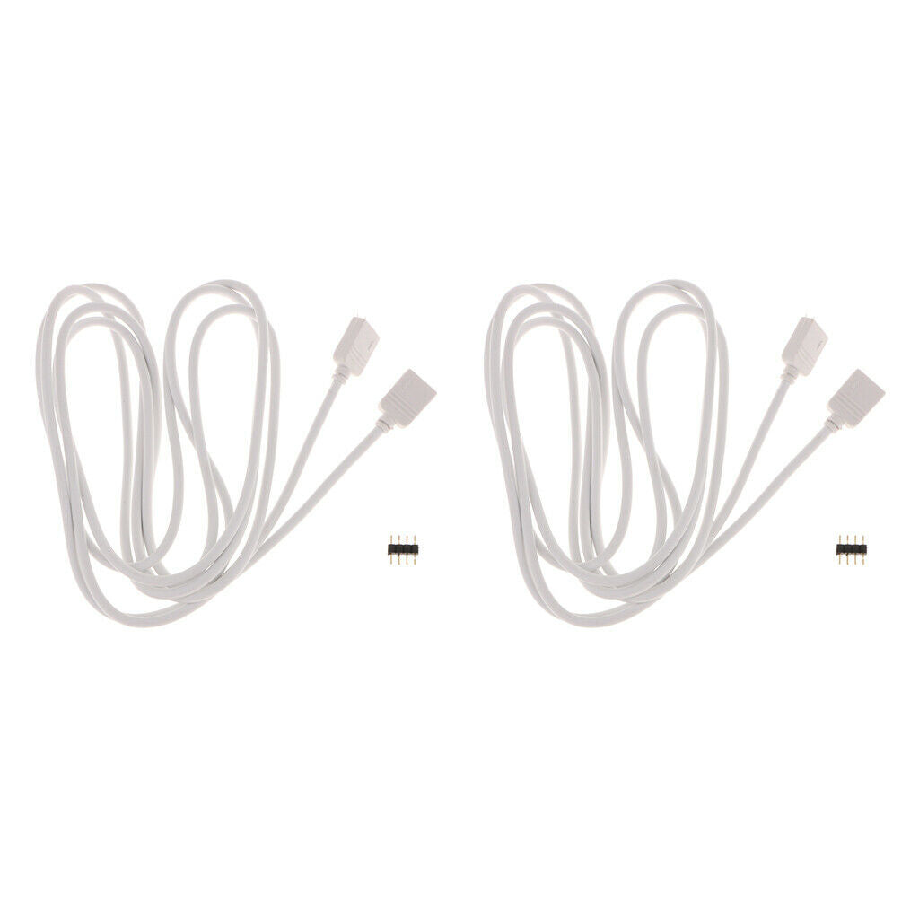 2x 4-pin RGB Extension Cable Wire Connector fr 5050 3528 LED Strip Lights 2m