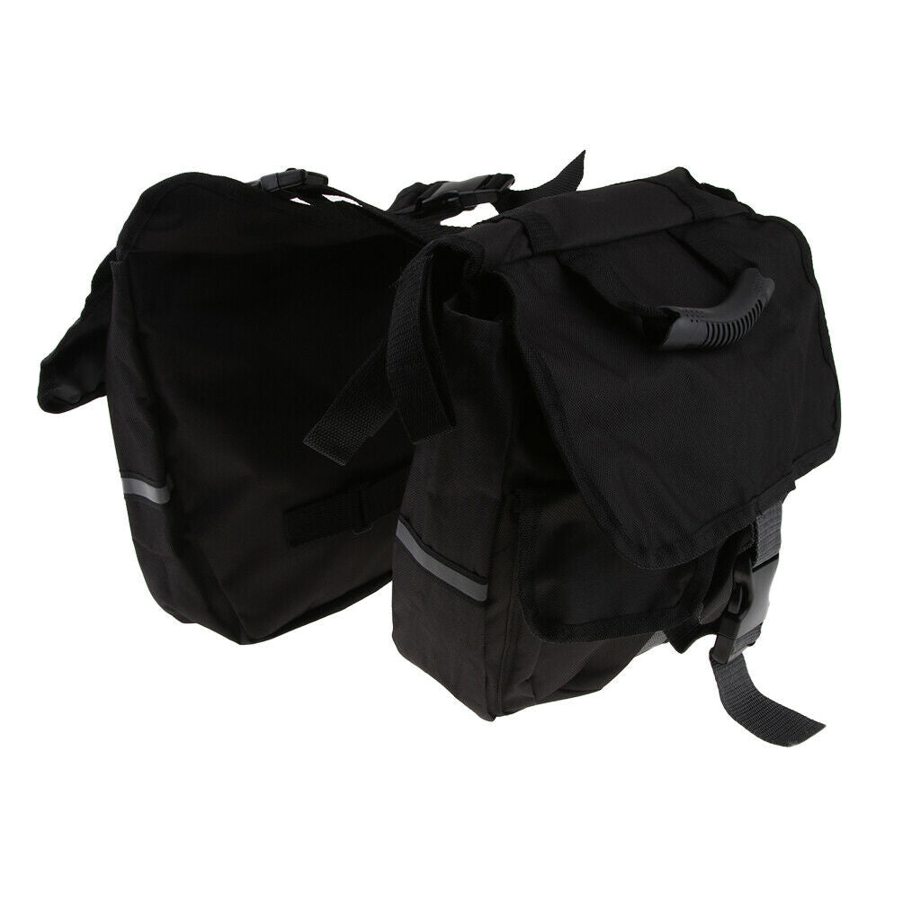 Mototrcycle Rear Rack Bag Double Panniers Bicycle Seat Saddlebag Cargo Trunk
