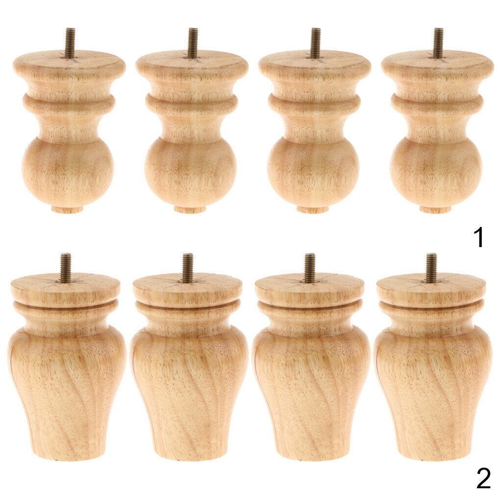 Pack of 4 Solid Wood Sofa Leg Damproof Furniture Replacement Feet Plinth