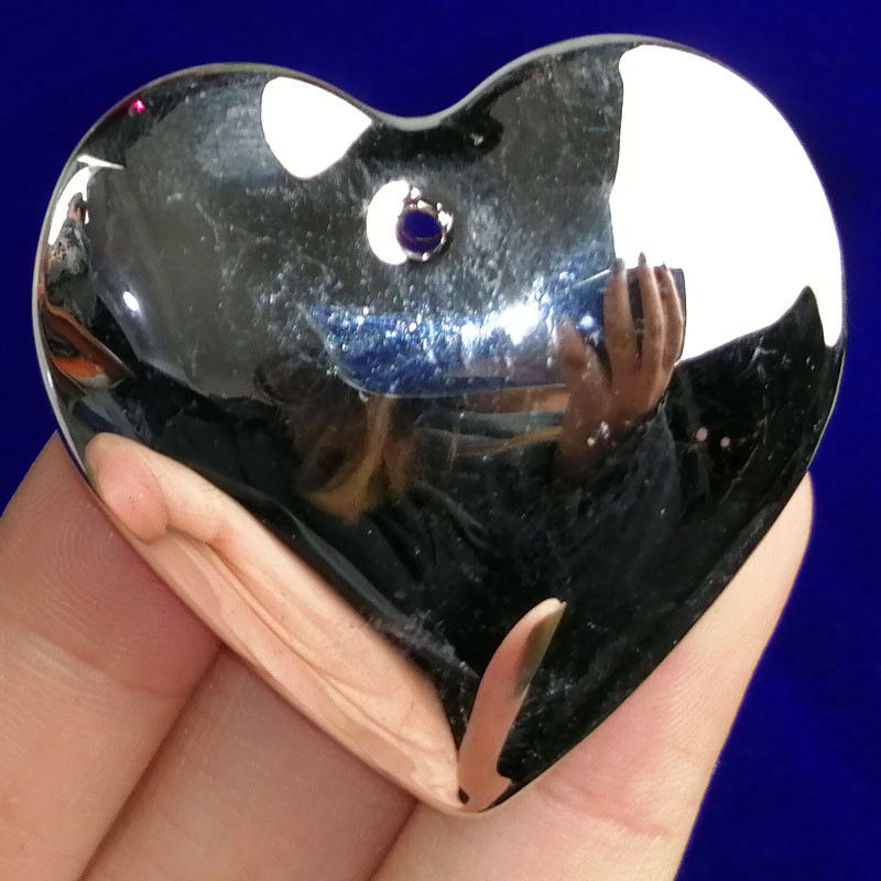 2Pcs 42x43x16mm Blue Rainbow Titanium Crystal Heart Pendant Bead A-243SJ