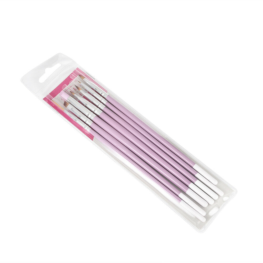 7Pcs Acrylic Nail Art Pen Tips UV Builder Gel Painting Nails Brush Manicure Set.