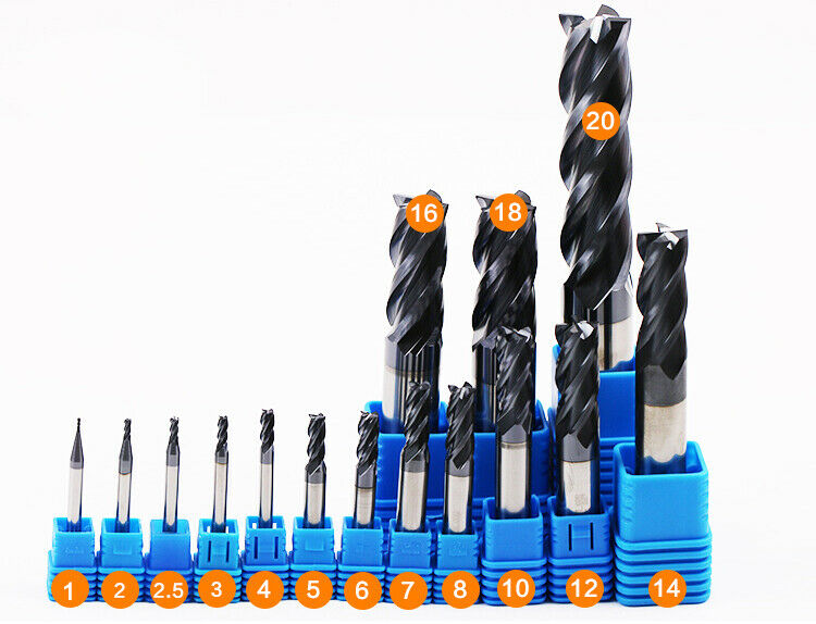 5pcs 6mm Tungsten Carbide End Mill 4 Flute HRC45 6x6Dx50L Flat Bottom [M1]