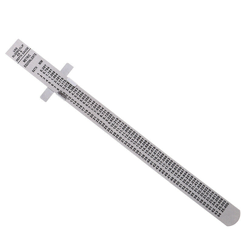 6" Stainless Steel Pocket Rule Handy Ruler with inch 1/32” mm/metric Grad.l8
