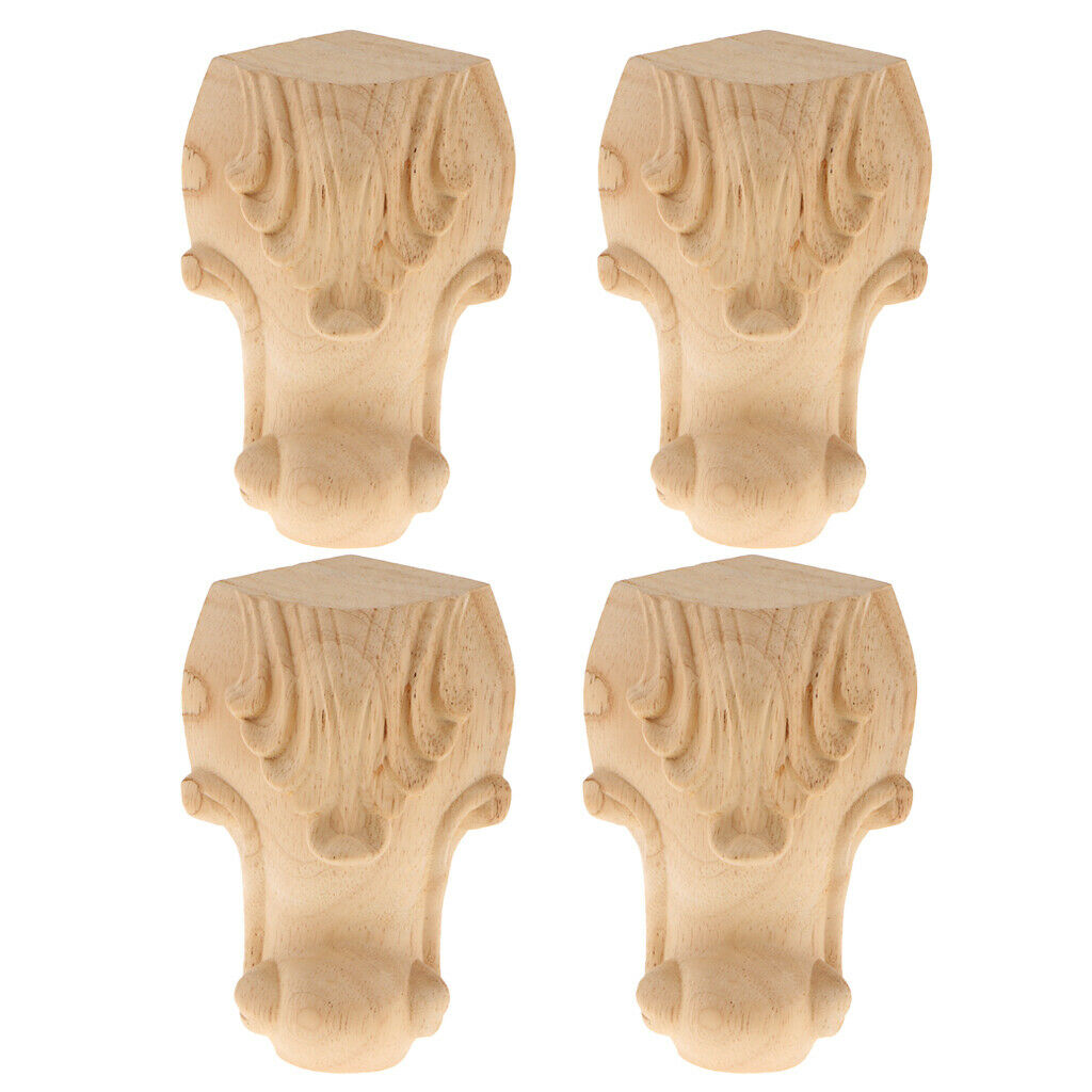 4Pcs Wood Tapered Sofa Leg  for Couch Cabinet Cupboard 5x2inch