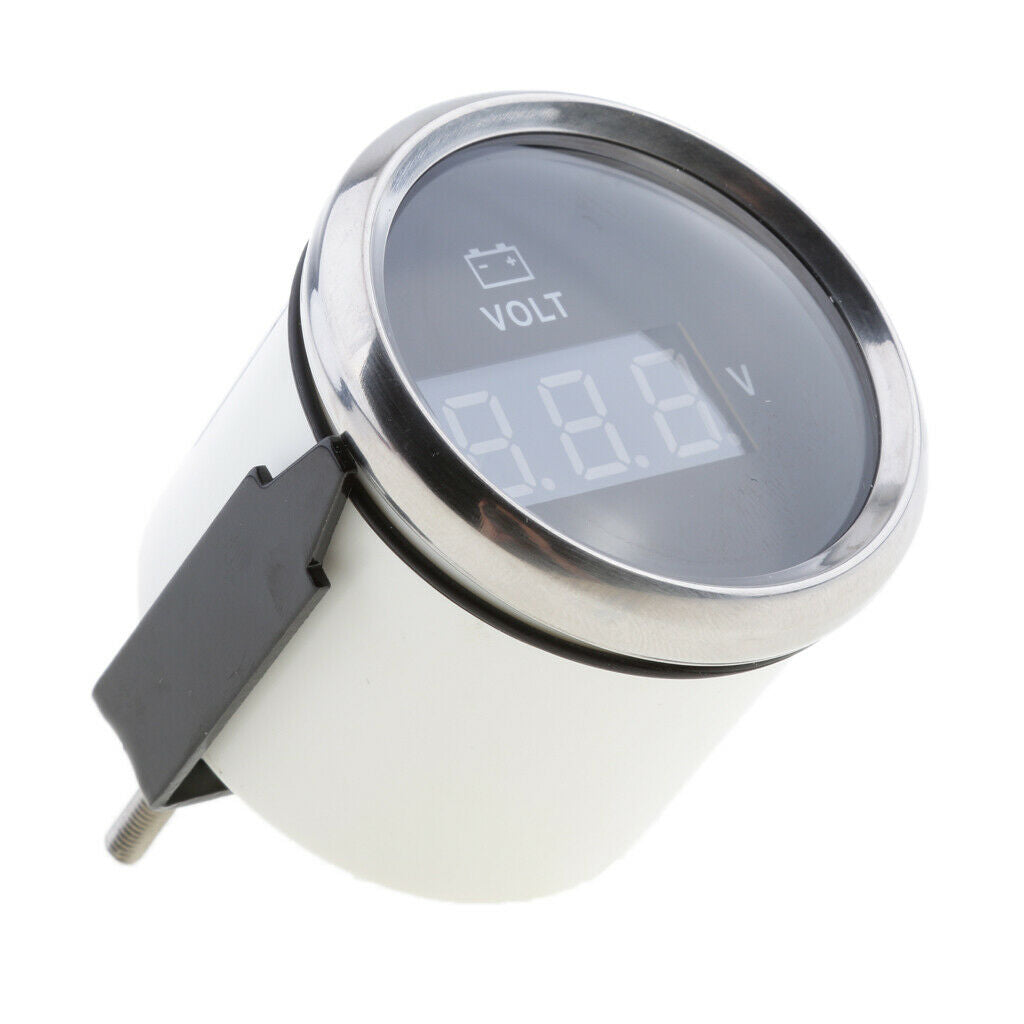 2'' 52mm Marine Boat Digital LED Electronic Meters Gauge - Black