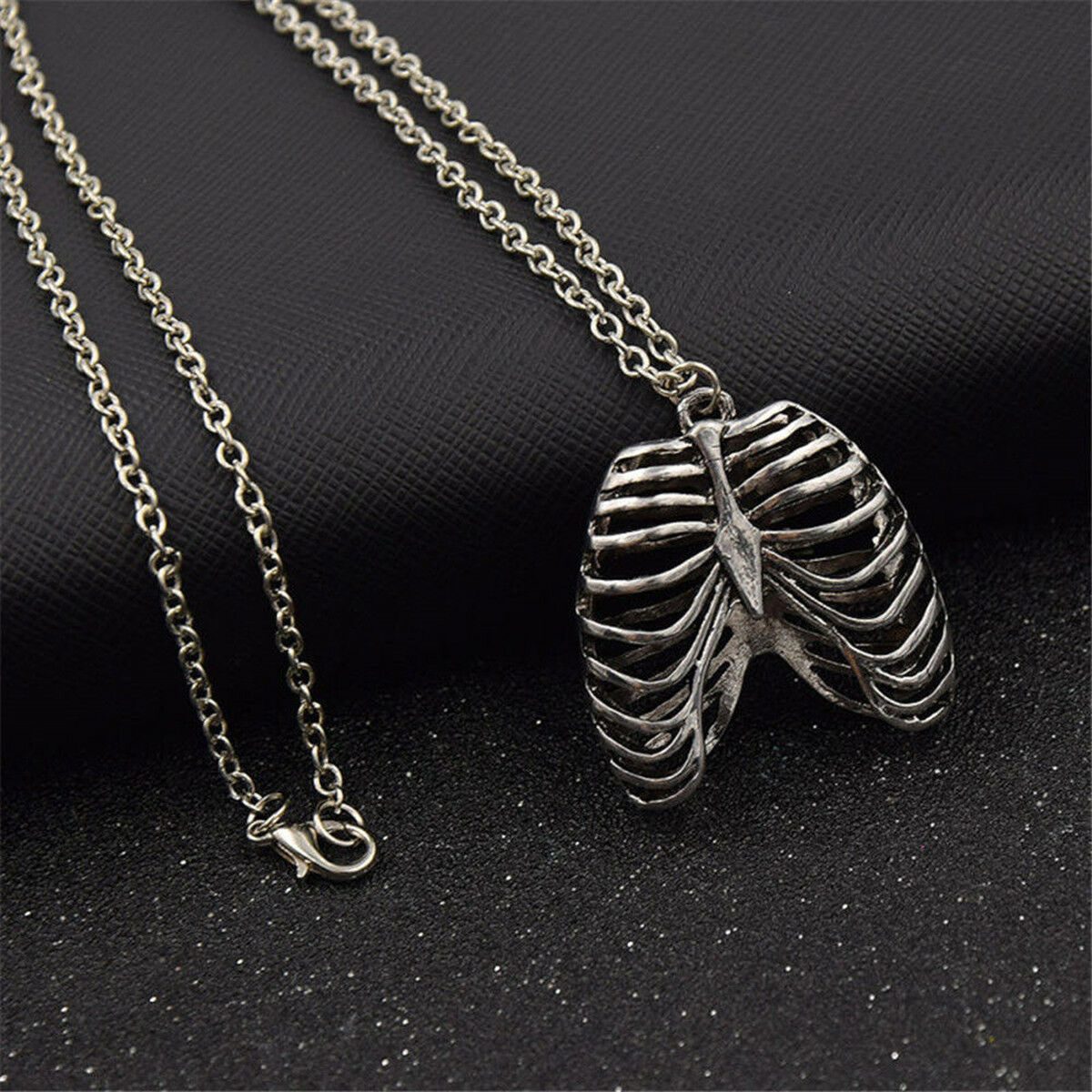 Anatomical Inspired Heart Necklace Human Rib Cage Body Chest Love Pendant Gift