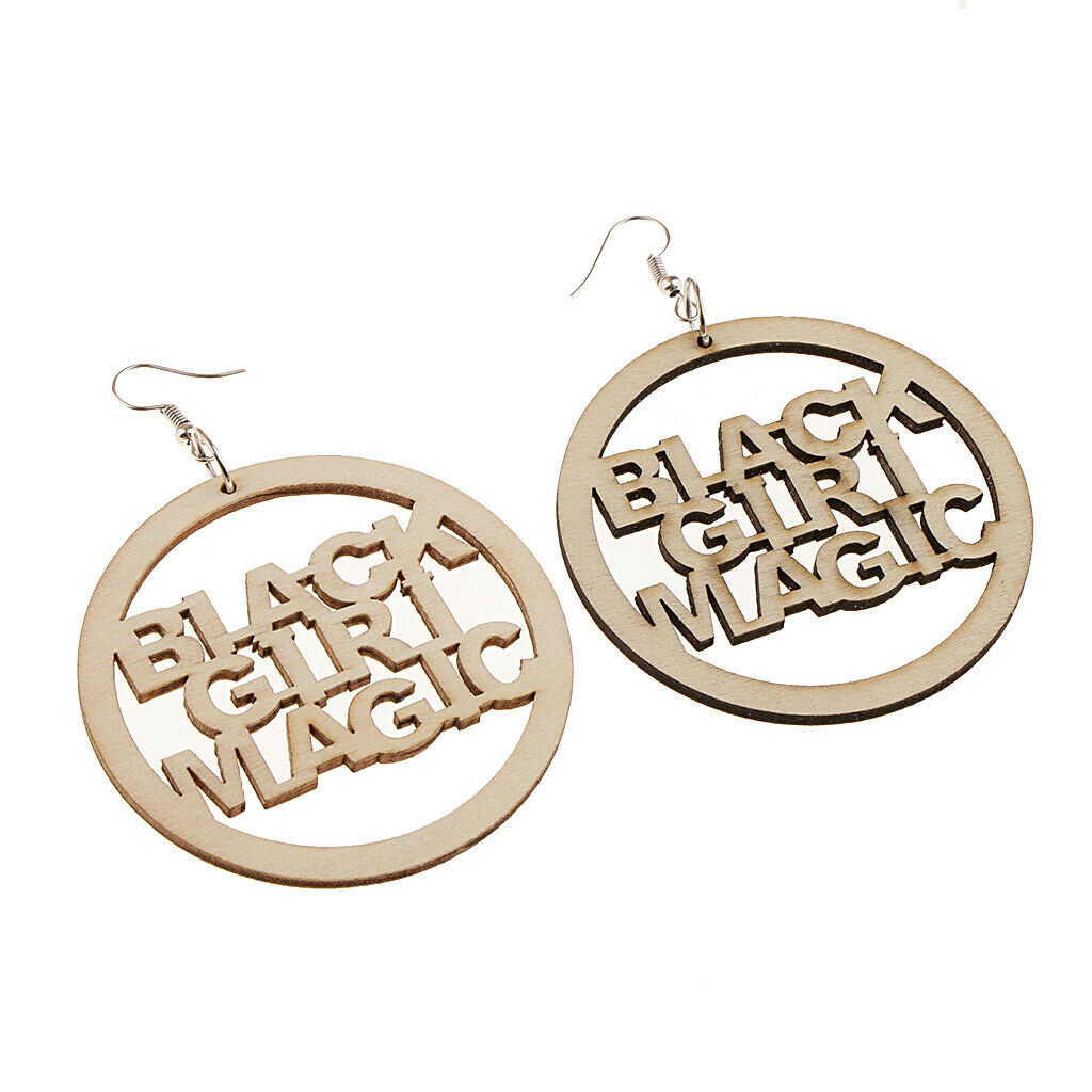 2 Pairs Wood Girls Drop Dangle Earrings