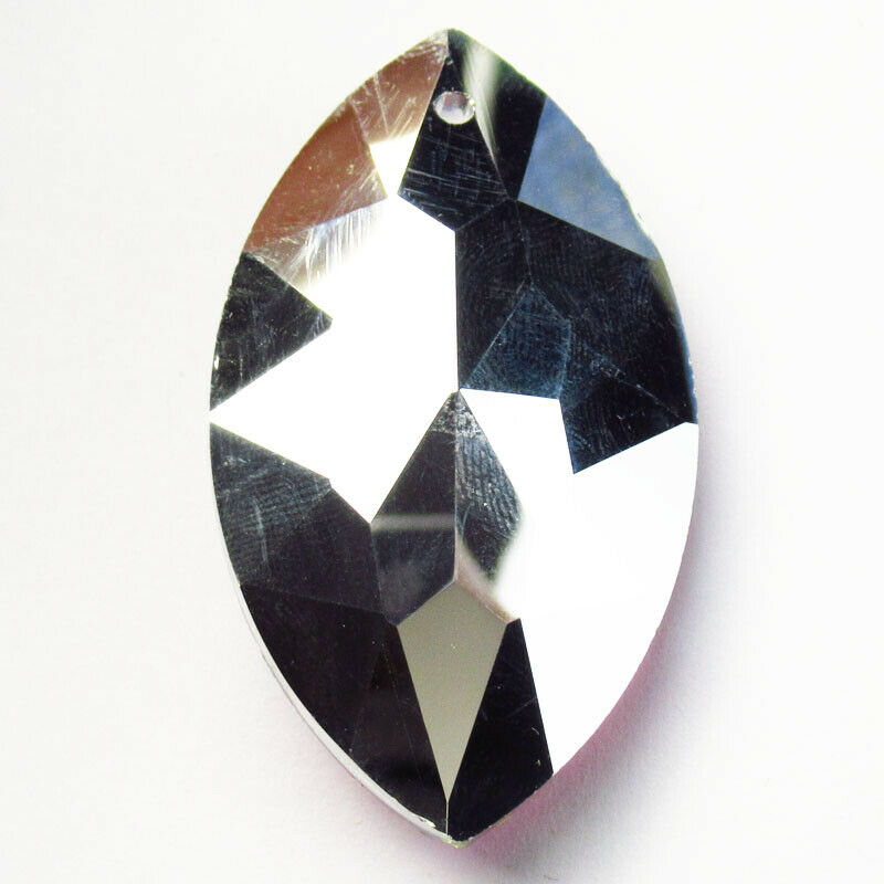 2Pcs Faceted Purple Rainbow Titanium Crystal Olivary Pendant 48x28x15mm A-218SJ