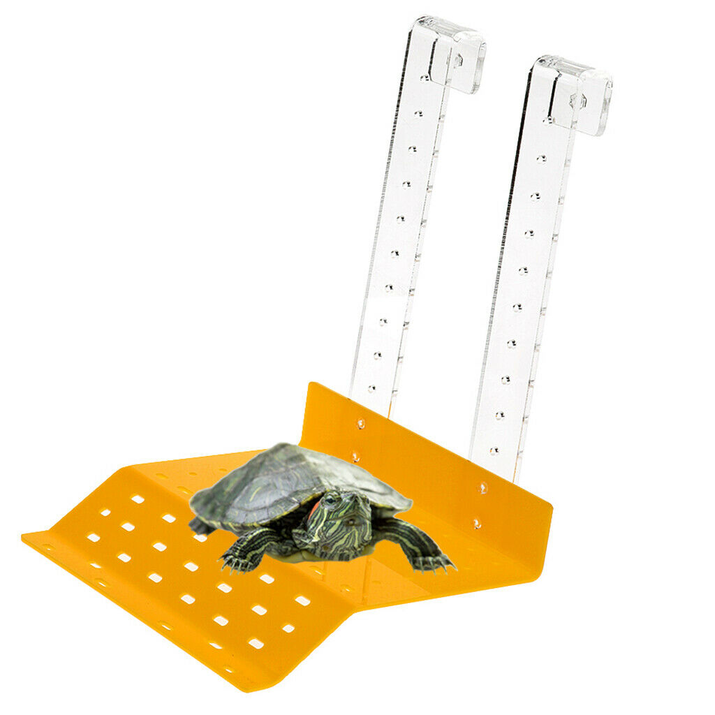 Hanging Hook Yellow Acylic Turtle Ramp Shelf - Tortoise Basking Platform