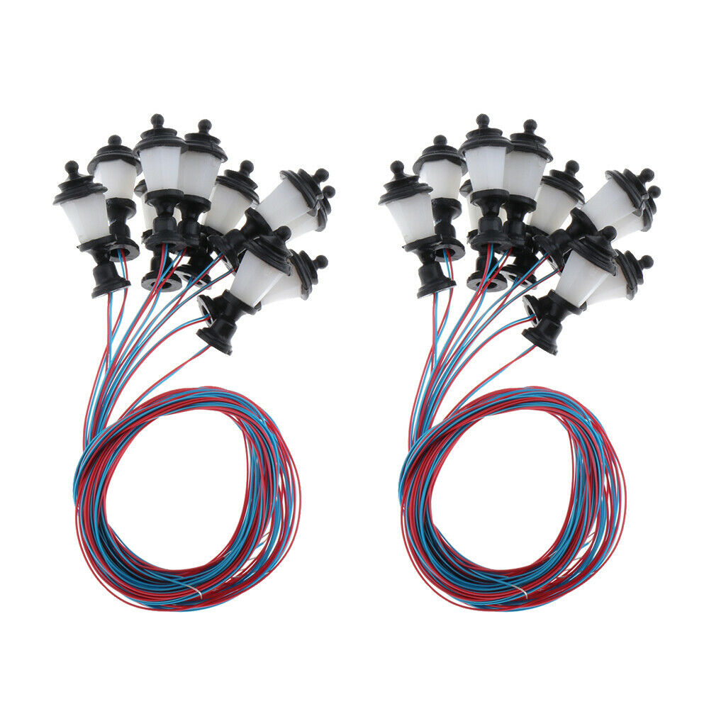 Pack of 20 1/100 Railway Landscape 3V White LED Lights Lamps Accessories