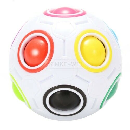 White Rainbow Magic Ball Plastic Speed Cube Twist Puzzle Toys for Kids Gift