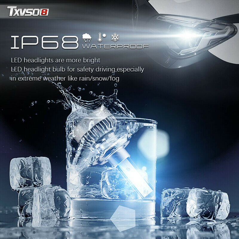 1Pair TXVSO8 H7 COB LED Headlight Bulbs 110W 20000LM High Low Beam White Lil Fx