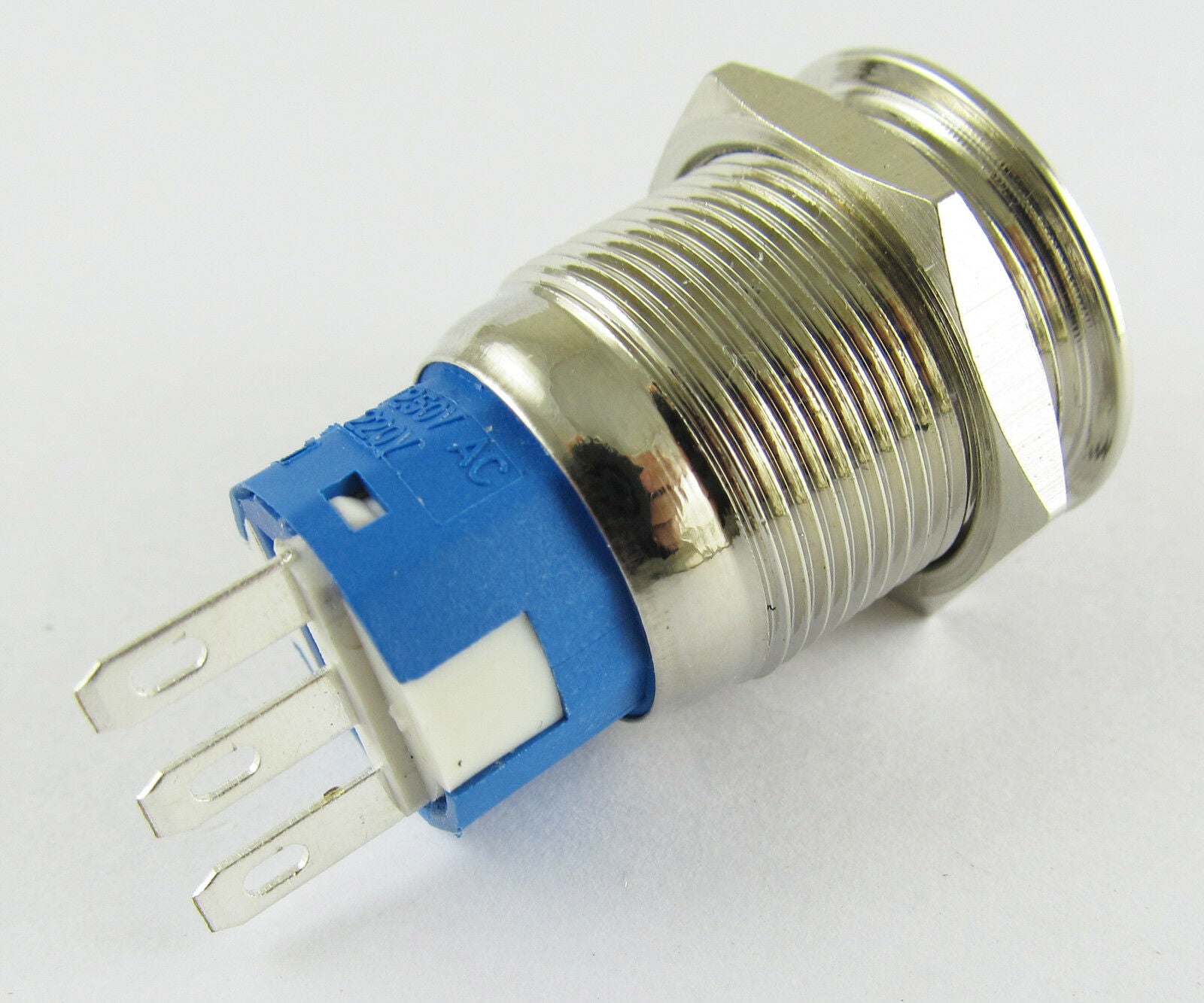 Metal Flat Push Button Momentary Horn Waterproof Self-Locking Switch 19mm QN19C6