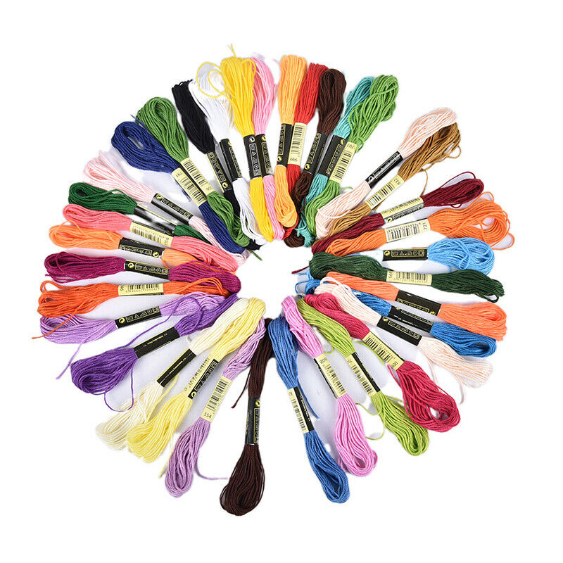 36Pcs Multicolor Cross Stitch Threads Cotton Skeins Embroidery DIY Sewing.l8