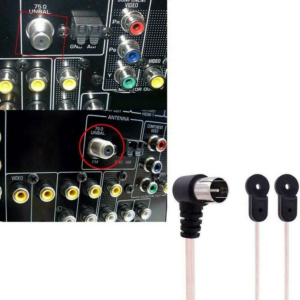 Aerial FM Antenna 75 Ohm F-Type Male Plug For Home Radio Stereo Signal Receiver