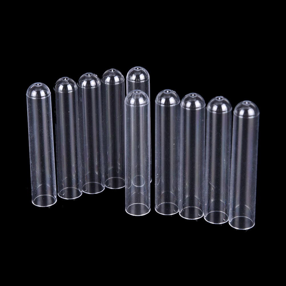 New 10pcs 12*60mm Clear Plastic Test Tubes Hard plastic test  trial t.l8