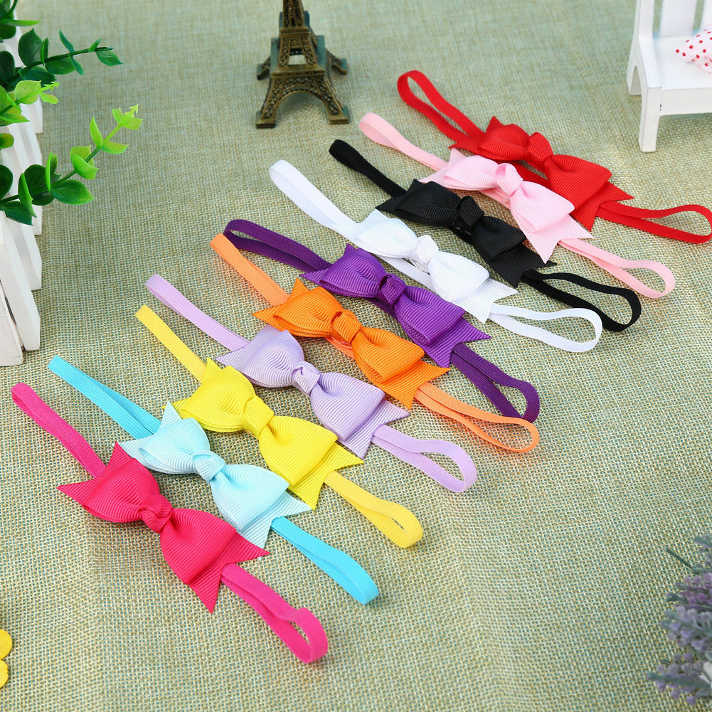 10pcs Newborn Baby Girl Infant Toddler Headband Bow Ribbon HairBand Acceh3M Qx
