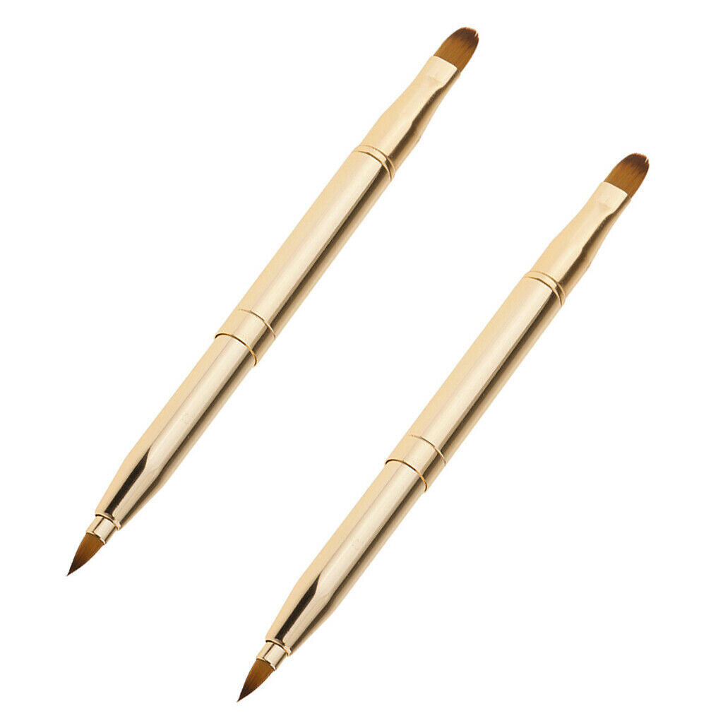 2x Retractable Lip Brush Double-headed Cosmetic Eyeshadow Makeup Applicators