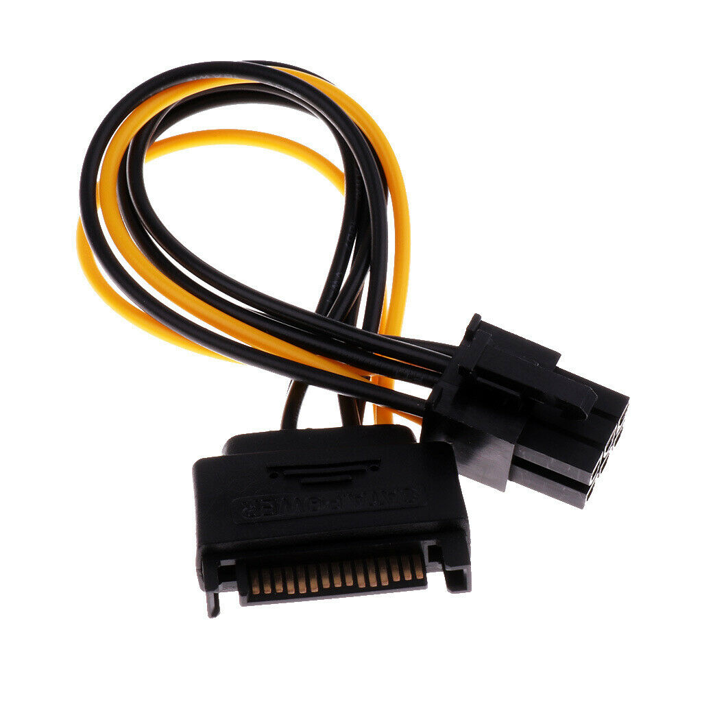 5Pcs Sata Cpnverter Cable Sata 15Pin Power to 6Pin Graphics Video Card Cable