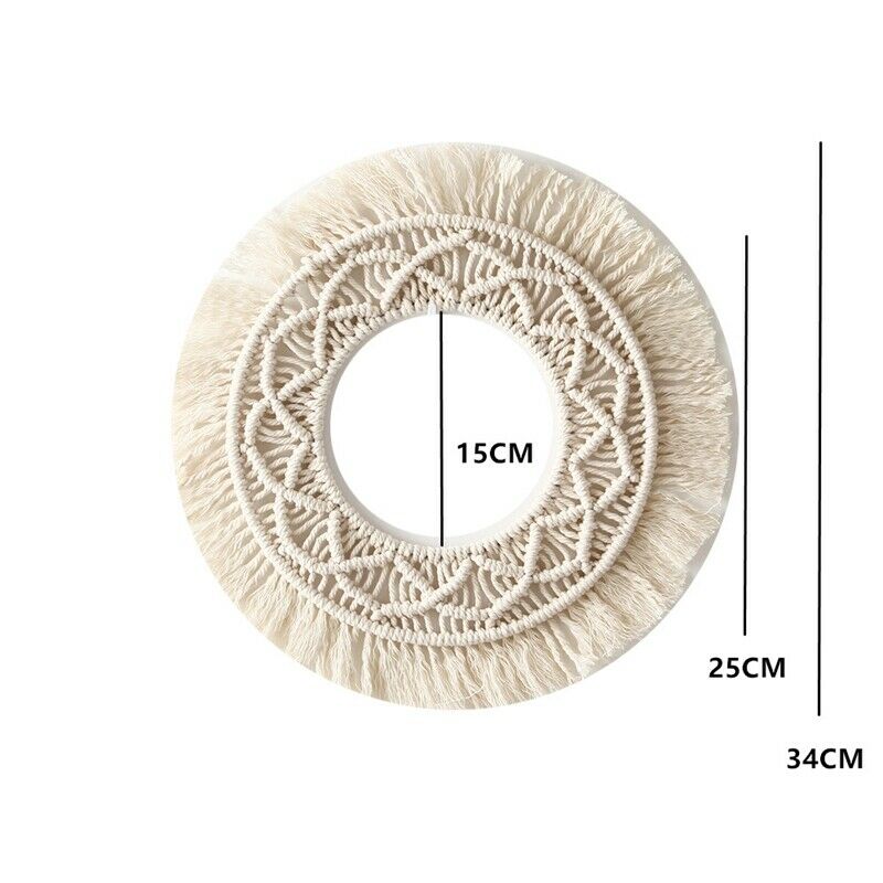 Boho Wall Mirror e Tapestry Handmade Woven Macrame Backdrop Wall e Tapestry B8M6