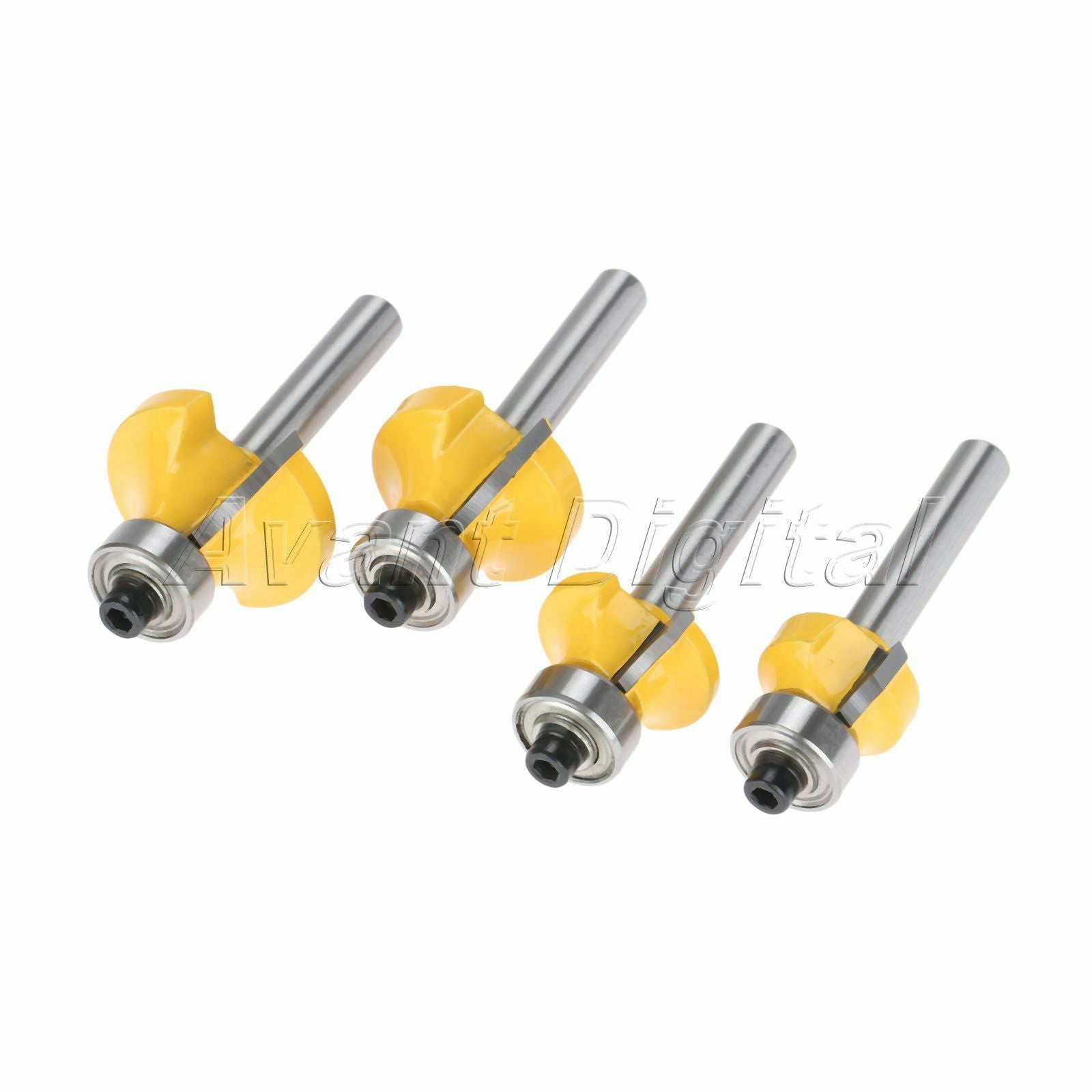 Round Over Woodworking Router Bits Set Engraving Milling Cutter Tool 1/4" Shank
