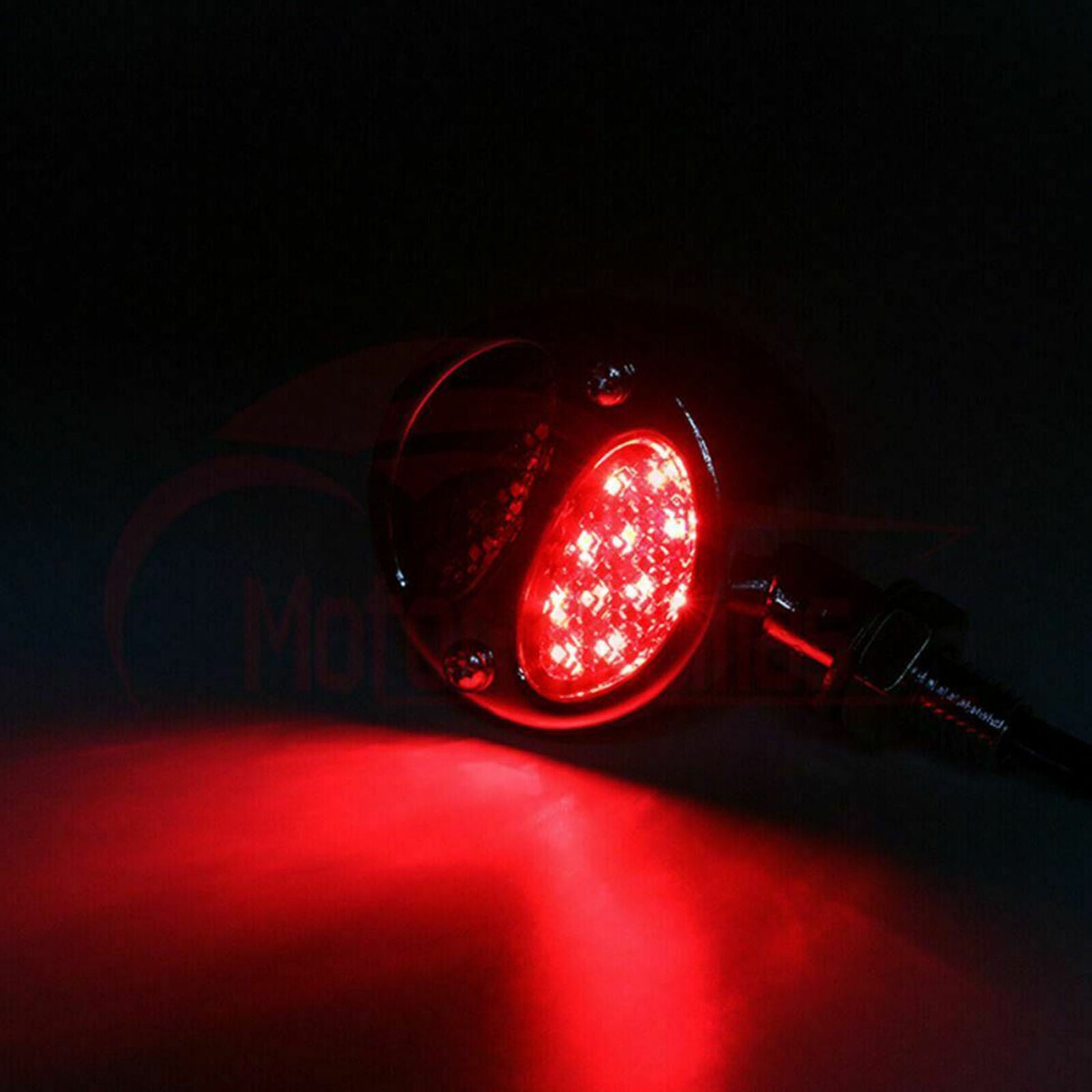 Motorcycle LED Black Bullet Brake Running Turn Signal Tail Light For Bobber Cafe