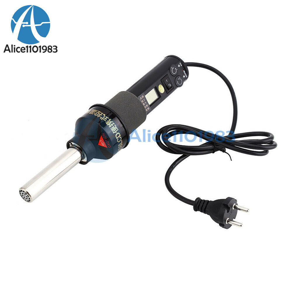 220V GJ 8018LCD 450W Soldering Station Hot Air Gun DesolderEU Plug + 4 Nozzles