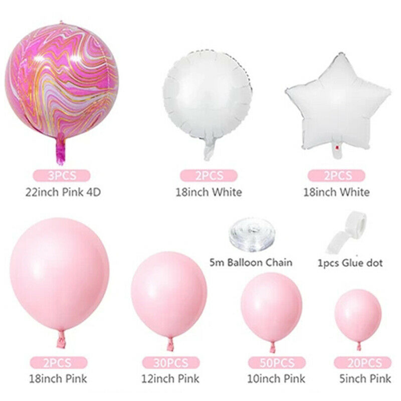 Pink Balloon Chain Combination Birtay Party Wedding Room Decoration Set BallK6A5