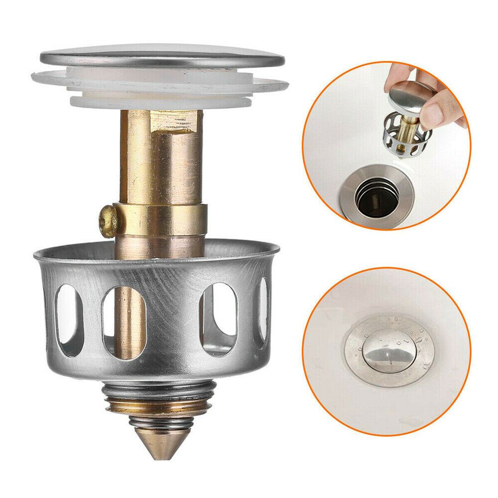 Universal wash Basin Bounce Drain Filter Pop Up  Bathroom Toilet Sink Drain Plug