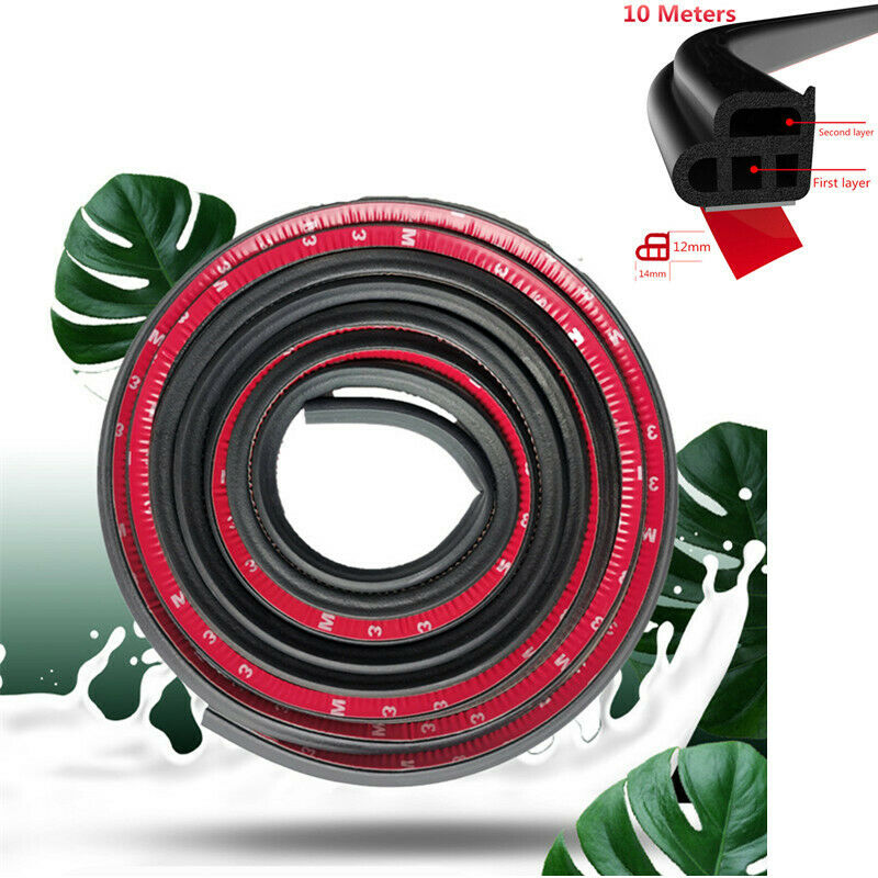10M L Shape dual layer door seal car front rear door Hood Trunk car rubber strip