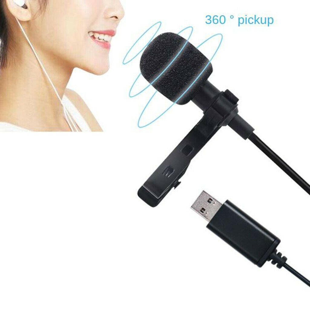 USB Lavalier Microphone,   Computer Mic | Plug and Play